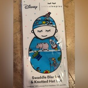 Little Sleepies Toy Story Swaddle Blanket & Knotted Hat Set